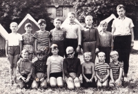 Summer camp, Jan the third from the right, Úštěk, 1970