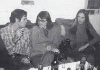 Meeting of the Auroboros opinion circle, František "Fanek" Vodák, Alena Vodáková, Marta Gotthard Zelinková - married Chadimová