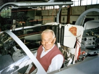 Jan Vazač in the cockpit of the fighter