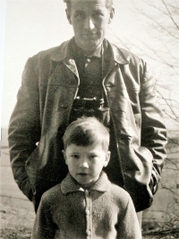 Jan Vazač with his son (circa 1960)