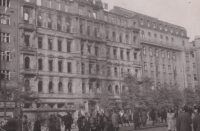 The house on Wenceslas Square where the Kučeras lived. Prague 1945