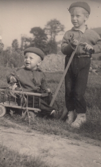 With brother Jaroslav