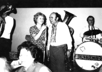With brass band Moravěnka, 80s
