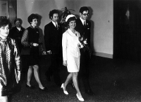 Jitka Havránková (third left) as the maid of honour in her sister Alena's wedding