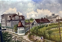 František Havránek's mill facility in Pečky on canvas