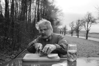 Taking areak on the way to an exhibition in Frýdek, 2010