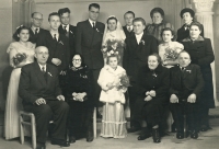 Jiří Ruml's wedding, 1950; bride's parents at right in the first, groom's parents no longer living