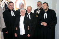 Synod Council in Ukraine 2008 - left to right: Vladimír Kopecký, Chair of the Synod; Mahulena Čejková, Synod Curator; Petr Brodský, Parish Priest for Compatriots; Brother Jančík, Bohemia, JR; Pavel Klinecký, Deputy Synod Senior Warden