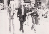 Ivan Pelíšek with friends, Prague, 1975