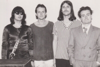 Ivan Pelíšek (second on the right) with members of the band Abraxas, turn of the 1970s and 80s