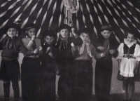 School party, Ladislav Drahoš, third from the right, in Pardubice in 1956