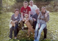 From left: wife Věra, nee. Bažantová, grandson Václav, son Filip, Ladislav Drahoš and daughter Lucie