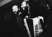  Andrej Stankovič and Jim Čert, Přelouč, Pub U Krejzlů, about 1993