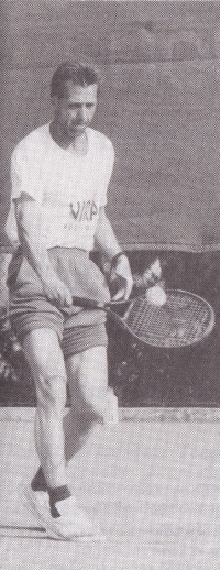 During a tennis match in Switzerland, 1990s