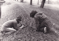 J. Krejcik, Karel Novotný during the Welcoming of Spring, Přelouč 1977