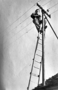 František Jiříček as an electrician