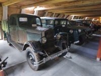 Museum of Historical Vehicles Pořežany, in the foreground a Praga-Alfa car with which František Jiříček ran a travelling cinema in the 1950s