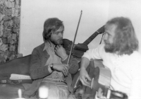 At the cottage in Lovčice, 1977