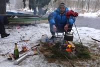 Martin Kratochvíl on a winter paddling expedition
