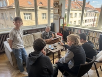 Ivan Spěvák during the recording of an interview for the Stories of Our Neighbours project