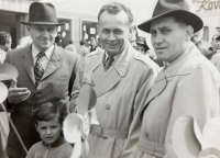 Father František and little Jan in the middle (1955)