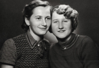 With Dagmar Kociánová during her studies at the gardening school in Ostrava-Zábřeh, mid-1950s