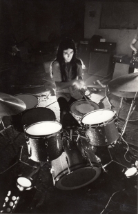 Ivan Pelíšek at drums, 70s