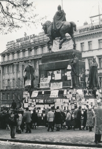 St. Wenceslas Monument in November 1989