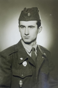 Husband František Kroul during his basic military service in Prostějov, ca. 1965