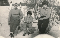 Marie Bílková (left) in the mountains, 1960s