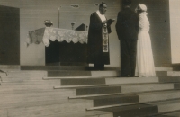 Wedding of parents in church, 1938