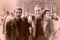 Zbyšek Sion (right) with painter friend Antonín Tomalík (1939-1968), Prague, circa 1960