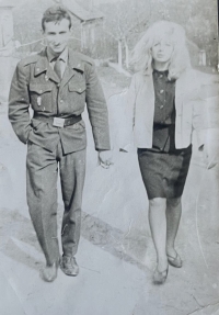 Anna Grulichová with her future husband František Krul above Malý Hradisko, ca. 1965