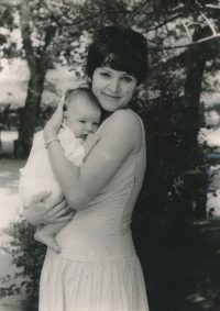 Vladimíra Čermáková with her son Martin in 1977