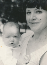 Vladimíra Čermáková with her son Martin, 1977