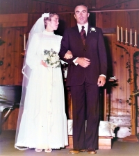 Bonnie and Josef Šedivec pictured at their wedding at the Czech Sokol hall in Los Angeles
