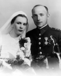 Josef Šedivec's parents in their wedding photograph, mother Gertruda née Kulhánková with father Josef