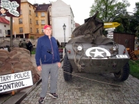 Josef Šedivec during the celebration of the liberation of Pilsen by the American army