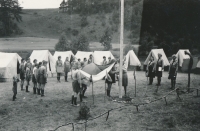 Anna Kozáková at a scout camp, 1969