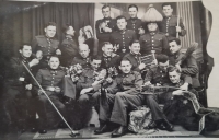 Members of the Czechoslovak army in Třešt', including František Daňhel (possibly absent), just before the Second World War. Farewell photo.  