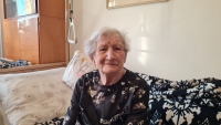 Bohumila Coufalová in her flat in 2026
