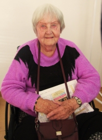 Ludmila Sochorová, nee. Augustinová, during the filming of Our Neighbours' Stories, 2025, Jihlava