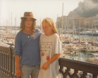 With his first wife Romana on holiday in France, 1990s