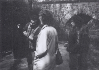 Witness (right) at the Pavel Wonka monument, turn of the 80s and 90s