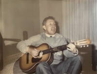 Jiří Horský in his youth with guitar