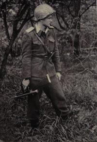 Ladislav Tonar during military training, mid-1950s