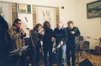 Tomáš Mazal, Pepa Janíček, Jiří Kabeš, Jaroslav Foršt, Karel Novotný, Baptism of the Přelouč Novel, Krasnice, 2023