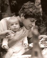Zdeněk Lukeš with his son Jan Lukeš, 1982