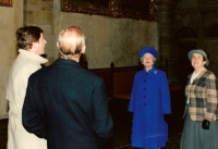 Zdeněk Lukeš with the British royal couple in St. Vitus Cathedral, 1996