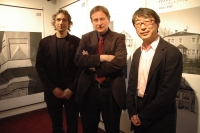 Opening of the exhibition on Cubism in Tokyo - with Toyo Item and Dan Merta, Zdeněk Lukeš in the middle, 2013